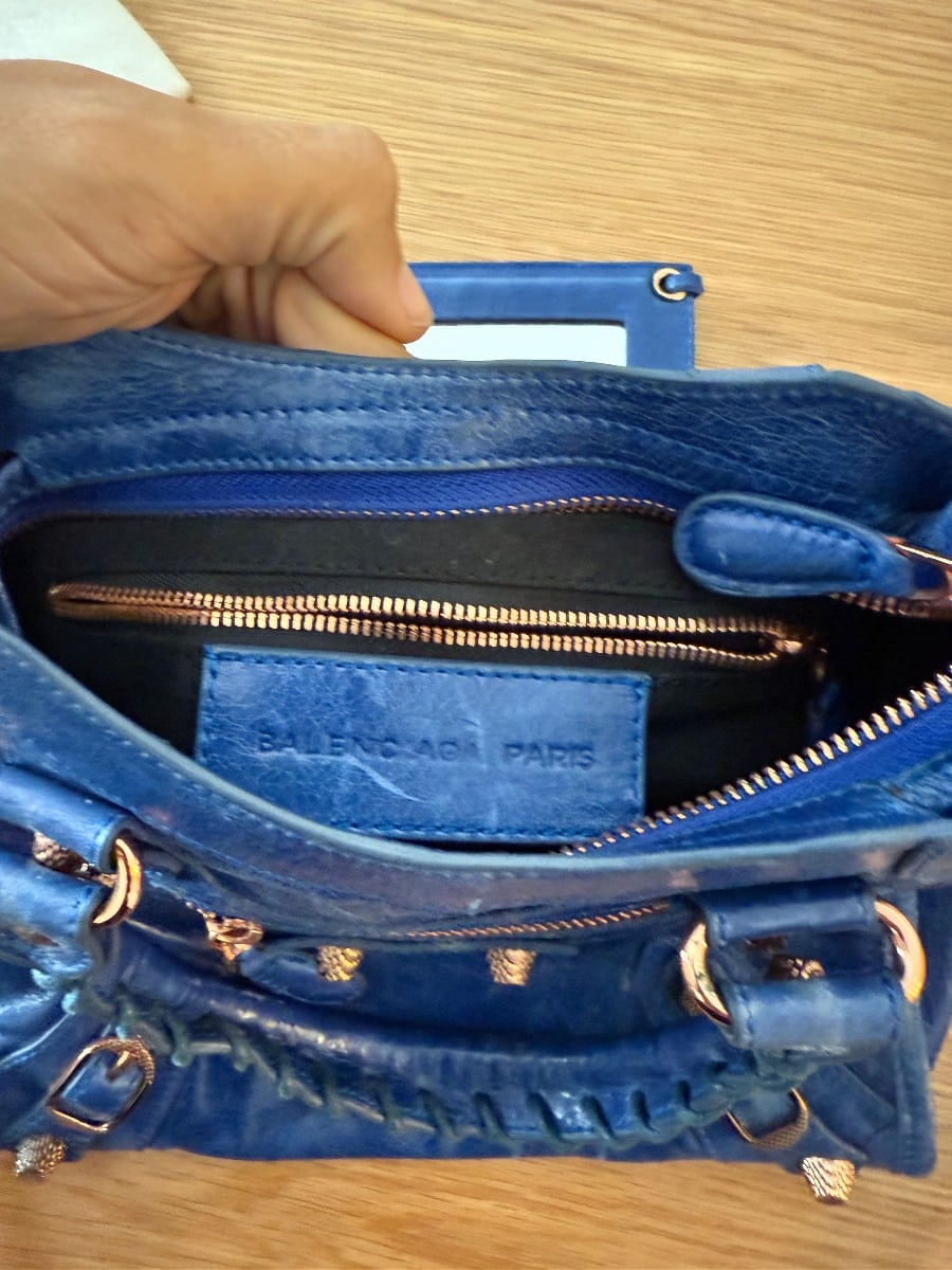 BALENCIAGA MINI CITY BLUE ΤΣΑΝΤΑ ΩΜΟΥ